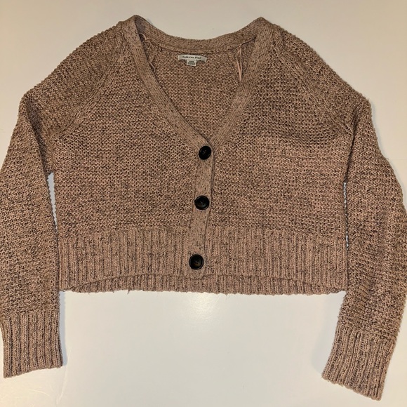 American Eagle Outfitters Sweaters - American Eagle Women’s M Cropped Cardigan Sweater Dusty Pink Knit Button Front